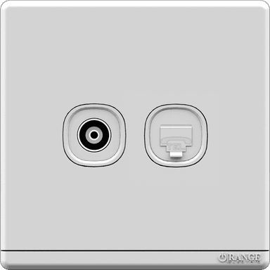 ODESSA 2Gang TV Co-Axial Outlet (75Ohm) + Telephone Outlet White