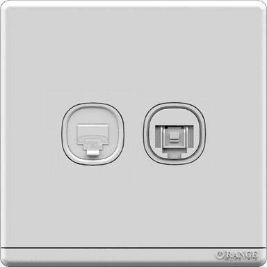 ODESSA 2Gang Telephone + 8Wire Telephone/Data Outlet White