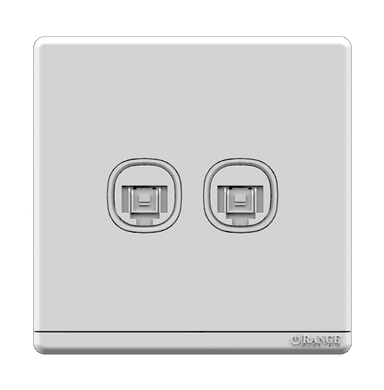 ODESSA 2Gang 8Wire 8Contact Telephone/Data Outlet White