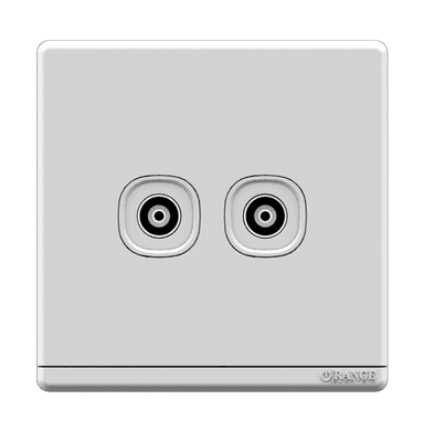 ODESSA 2Gang TV Co-Axial Outlet (75Ohm) White