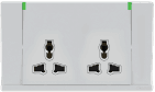 ODESSA 13Amp. 250V Twin Multi Switched Socket Outlet with Indicator White