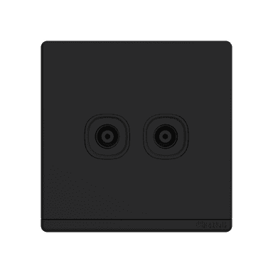 ODESSA 2Gang TV Co-Axial Outlet (75Ohm) Black Matte