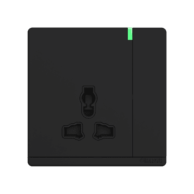 ODESSA 13Amp. 250V Single Multi Switched Socket Outlet with Indicator Black Matte