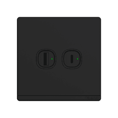 ODESSA 2.1Amp. Type-A + Type-C USB Charger Outlet Black Matte