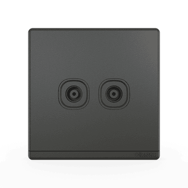 ODESSA 2Gang TV Co-Axial Outlet (75Ohm) Pearl Gunmetal