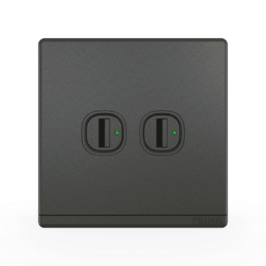 ODESSA 2.1Amp. 2Gang Type-A USB Charger Outlet Pearl Gunmetal