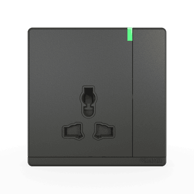 ODESSA 13Amp. 250V Single Multi Switched Socket Outlet with Indicator Pearl Gunmetal