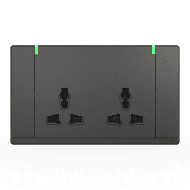 ODESSA 13Amp. 250V Twin Multi Switched Socket Outlet with Indicator Pearl Gunmetal