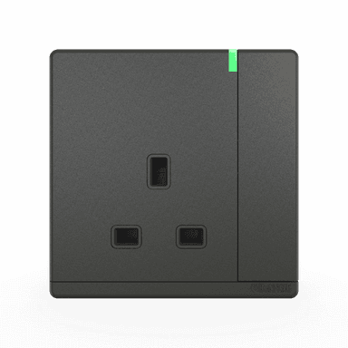 ODESSA 13Amp. 250V Single Switched Socket Outlet with Indicator Pearl Gunmetal