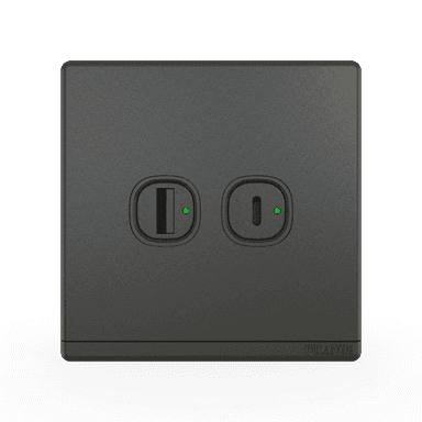 ODESSA 2.1Amp. Type-A + Type-C USB Charger Outlet Pearl Gunmetal