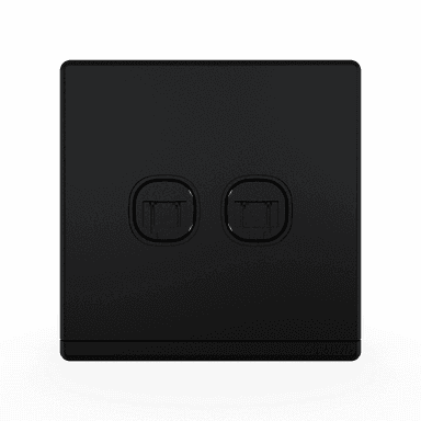 ODESSA 2Gang 8Wire 8Contact Telephone/Data Outlet Pearl Black
