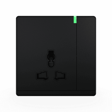 ODESSA 13Amp. 250V Single Multi Switched Socket Outlet with Indicator Pearl Black