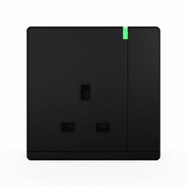 ODESSA 13Amp. 250V Single Switched Socket Outlet with Indicator Pearl Black