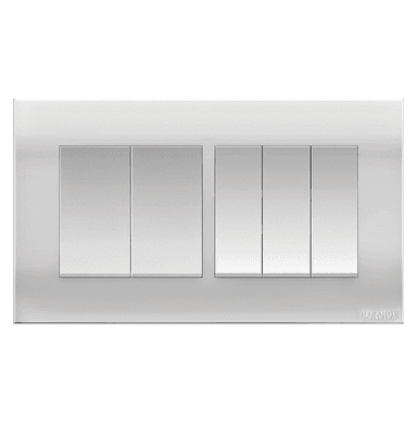 AKOYA 16Amp. 5Gang 1Way Switch White with White Surround