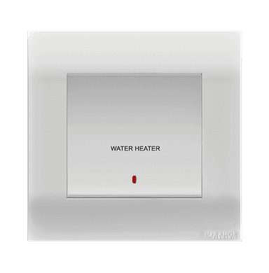 AKOYA 20Amp. Double Pole Switch with Indicator + Earth Connection + Water Heater White with White Surround