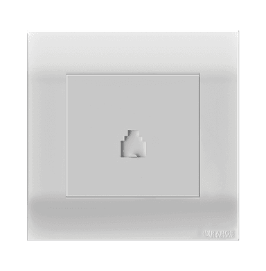 AKOYA 1Gang 4Wire Telephone Outlet White with White Surround