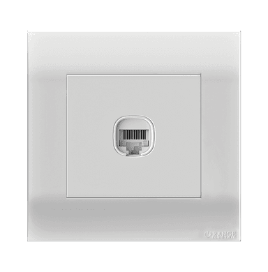 AKOYA 1Gang 8Wire 8Contact Telephone/Data Outlet White with White Surround