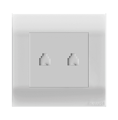 AKOYA 2Gang 4Wire Telephone Outlet White with White Surround