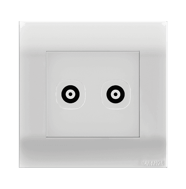 AKOYA 2Gang TV Co-Axial Outlet (75Ohm) White with White Surround