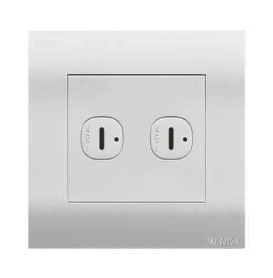 AKOYA 2.1Amp. 2Gang Type-C USB Charger Outlet White with White Surround