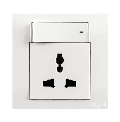 AKOYA 13Amp. Multi Socket Outlet with Mini Switch White with White Surround