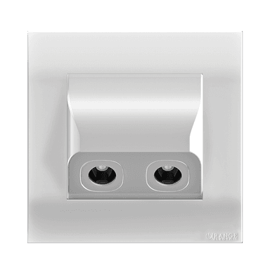 AKOYA Angled TV Co-Axial Outlet (75Ohm) White with White Surround