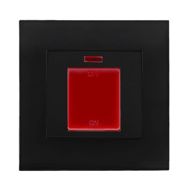 AKOYA 45Amp. Double Pole Switch with Indicator + Earth Bar B/Matte with B/Matte Surround