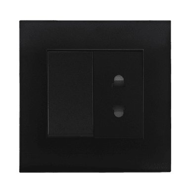 AKOYA 10Amp. 2Pin Single Switched Socket Outlet B/Matte with B/Matte Surround