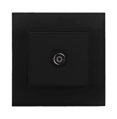 AKOYA 1Gang TV Co-Axial Outlet (75Ohm) B/Matte with B/Matte Surround