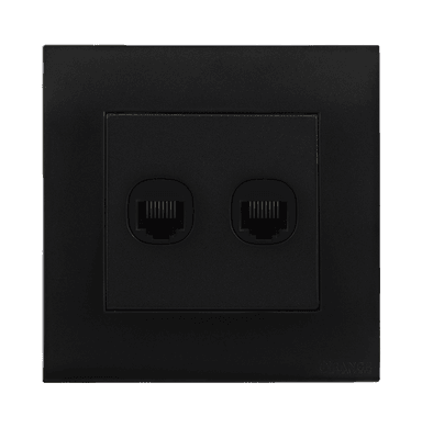 AKOYA 2Gang 8Wire 8Contact Telephone/Data Outlet B/Matte with B/Matte Surround