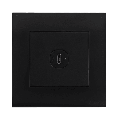 AKOYA 2.1Amp. 1Gang Type-C USB Charger Outlet B/Matte with B/Matte Surround