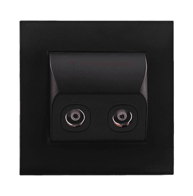 AKOYA Angled TV Co-Axial Outlet (75Ohm) B/Matte with B/Matte Surround