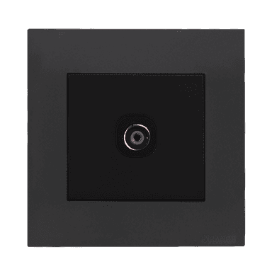AKOYA 1Gang TV Co-Axial Outlet (75Ohm) B/Matte with GM/Matte Surround