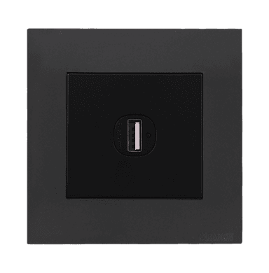 AKOYA 2.1Amp. 1Gang Type-A USB Charger Outlet B/Matte with GM/Matte Surround