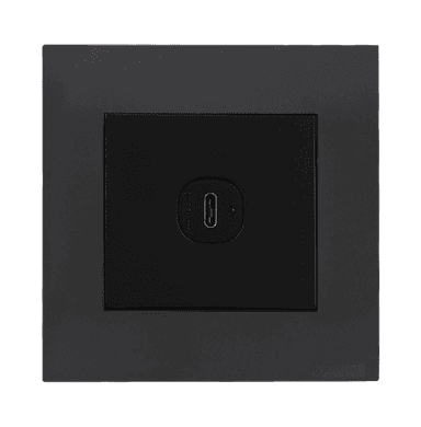AKOYA 2.1Amp. 1Gang Type-C USB Charger Outlet B/Matte with GM/Matte Surround