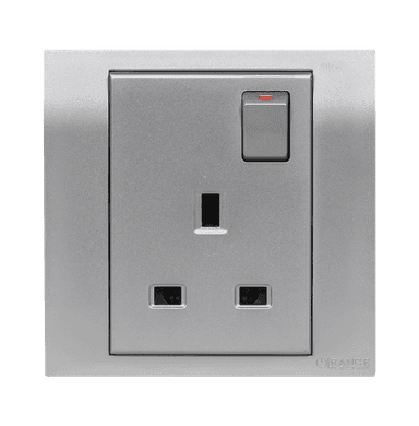AKOYA 13Amp. Single Switched Socket Outlet S/Matte with S/Matte Surround