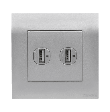 AKOYA 2.1Amp. 2Gang Type-A USB Charger Outlet S/Matte with S/Matte Surround