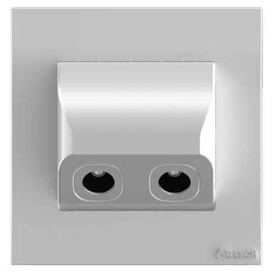AKOYA Angled TV Co-Axial Outlet (75Ohm) S/Matte with S/Matte Surround