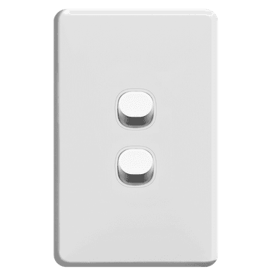 ENIGMA 16Amp. 250V a.c. 2Gang 2Way Vertical Classic White (Australian Standard)