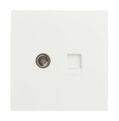 VIRAGO 1Gang TV (75 Ohm) + Telephone Outlet White