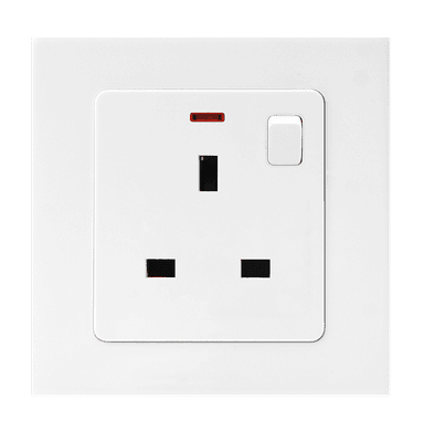 VIRAGO 13Amp. Single 1Pole Switched Socket Outlet with Indicator White