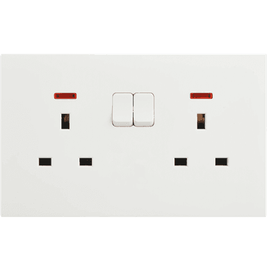 VIRAGO 13Amp. Twin 1Pole Switched Socket Outlet without Indicator White