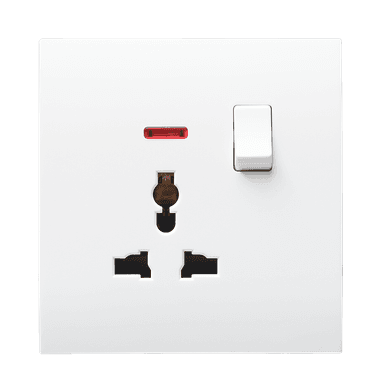 VIRAGO Multy Single 1Pole Switched Socket Outlet with Indicator White