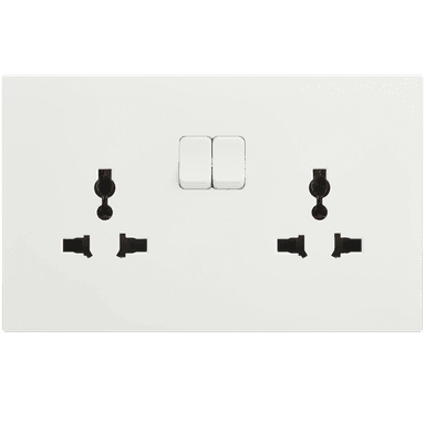 VIRAGO Multy Twin 1Pole Switched Socket Outlet without Indicator White