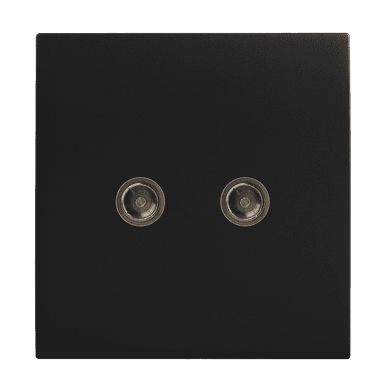 VIRAGO 2Gang TV Co-Axial Outlet (75 Ohm) Black