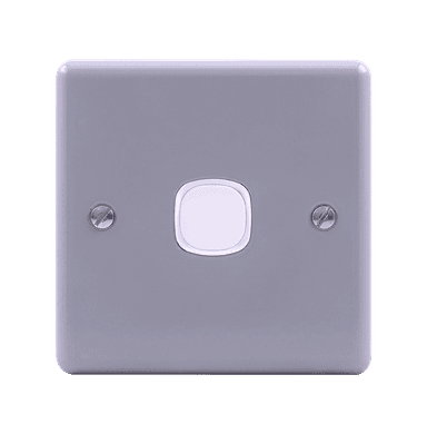 METAL CLAD 1Gang Blank Plate with Mounting with Mounting Box Grey