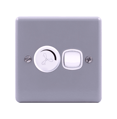 METAL CLAD 400 Watt Fan Speed Controller with Switch with Mounting Box Grey