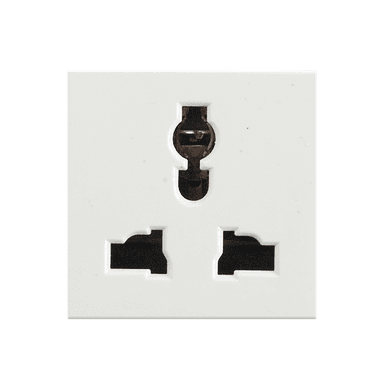 SPARTA 2 Module Size 2P+E (13A~250V & 15A~127V of 90 Degree Angle, 10A~250V) Multi Socket Outlet - White - Module Only