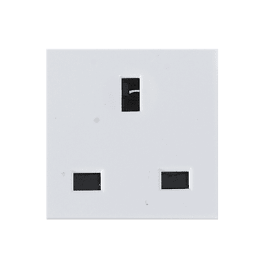 SPARTA 2 Module Size 13Amp. British Standard Socket Outlet with Shutter - White - Module Only