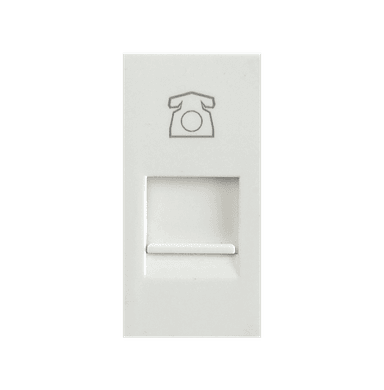 SPARTA 1 Module Size RJ45 CAT6 Data Socket Outlet with shutter - White - Module Only